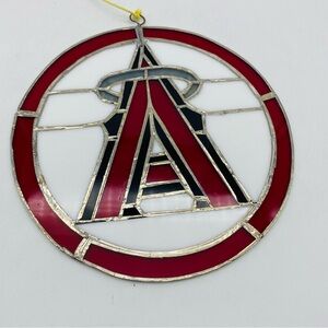 Vintage Handmade Angel’s Baseball Emblem Stained Glass Logo Rare